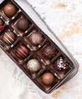 Wine Truffle Box Assortment with 12 Handcrafted Gourmet Chocolate Truffles in a Decorative Box