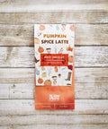 Pumpkin Spice Latte White Chocolate Bar with Cozy Fall Designs on Wooden Background