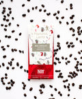 Peppermint Latte Milk Chocolate Bar with coffee beans, festive holiday packaging, handcrafted by Sugar Plum.