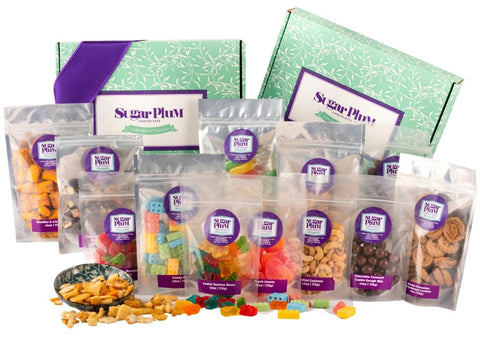 BYOB Snack Attack Box - Medium with 12 assorted snacks displayed in front of branded packaging.