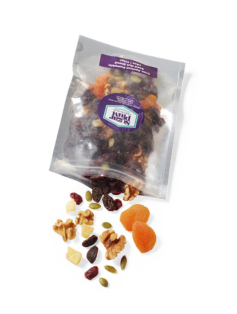 Gourmet snack mix with nuts and dried fruits from The Comfort Box care package.