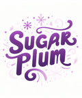 Sugar Plum Chocolates logo with decorative purple text and swirls.