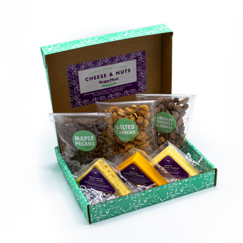 Signature Cheese and Nuts Box – Gourmet Snack Gift Set with Premium Cheddar, Monterey Jack & Handcrafted Roasted Nuts | Perfect for Charcuterie & Wine Pairing