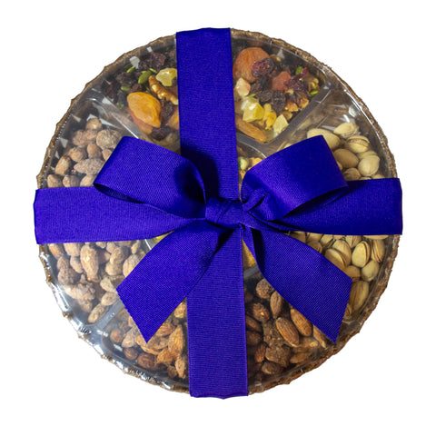 Vegan Nut Medley Gift Tray – Healthy Gourmet Snack Assortment by Sugar Plum | Reusable Tray & Vegan-Friendly Gift