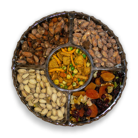Vegan Nut Medley Gift Tray – Healthy Gourmet Snack Assortment by Sugar Plum | Reusable Tray & Vegan-Friendly Gift