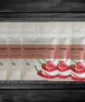 Mexican Street Corn Vegetable Seasoning 5-pack with chili, lime, garlic. Spice blend for corn on the cob and hummus.