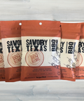 Savory Texas BBQ Seasoning 5-pack by Sugar Plum, featuring bold spice blend packaging for grilling and smoking meats.