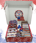 Patriotic Chocolate Box with assorted red, white, and blue chocolates for Independence Day and Veterans Day celebrations.