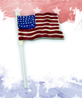 American flag chocolate pop with red, white, and blue colors on a festive background for patriotic celebrations.