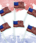 White Chocolate American Flag Lollipops in 6 Pack for Patriotic Celebrations